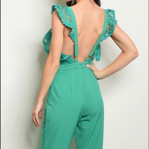 NWT - Green Sleeveless Jumpsuit size LARGE - Picture 4 of 6